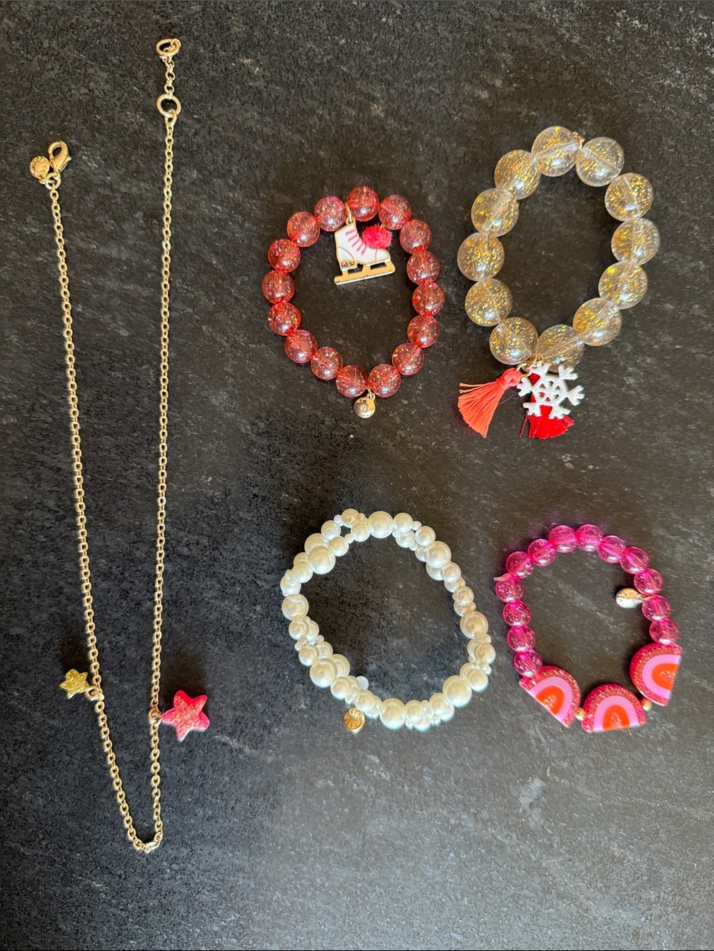 Crewcuts Kids Jewelry Set - Pink, Red, White, Gold, Fuchsia